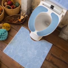 ツリーピース トイレ2点セット プレーンマット 55×60cm ブルー オカトー Okato