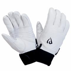 ID one (アイディーワン) スキーグローブ 日本生産 クロスライドレザー ホワイト/ブラック スキー手袋 牛革 防水 冬 暖かい手袋 IDoneski