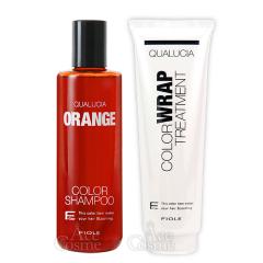 �t�B���[�� FIOLE �N�I���V�A �J���[�V�����v�[ �I�����W 250ml & �J���[���b�v�g���[�g�����g 240g �Z�b�g ORANGE QUALUCIA