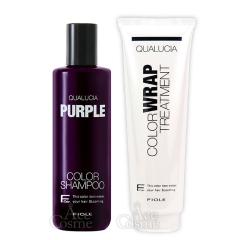 �t�B���[�� FIOLE �N�I���V�A �J���[�V�����v�[ �p�[�v�� 250ml & �J���[���b�v�g���[�g�����g 240g �Z�b�g PURPLE QUALUCIA