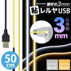 LED USB Ɩ e[vCg 3mm \iF/dF 50cmjɍ 3mm 胀 nT~Ő؂Ē̒