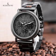 �ؐ� �r���v �N�H�[�c �E�b�h �N���m�O���t �����Y �{�{�o�[�h �j�� BOBO BIRD MENS Watch Wood ����j ���~�i�X�n���Y