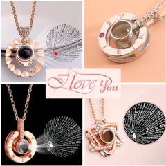 100���� �l�b�N���X �y���_���g I love you �����Ă� �v���W�F�N�V���� ���e �T�[�N�� ���f�B�[�X �V���o�[ �S�[���h �A�N�Z�T���[