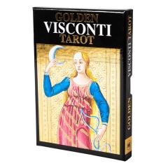 �S�[���f�� �r�X�R���e�B �^���b�g/�n�[�h�{�b�N�X Golden Visconti Tarot �^���b�g�J�[�h 22�� ��A���J�i �^���b�g �肢 ���{������