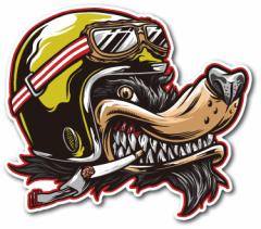 oCJ[XebJ[ BIKER STICKER oCN n[[ wbg wbghbO RIGHT DOG  BK026  XebJ[ OOK