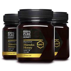 �_�ڋʏ��i 30��OFF�@8/31�܂Ł^100%PURE NEWZEALAND HONEY MANUKA UMF5+ (MGO83mg/kg)�}�k�J�n�j�[ 250g 3�Z�b�g�y�͂��݂�/�j���[�W