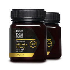 100%PURE NEWZEALAND HONEY MANUKA UMF 15+ (MGO514mg/kg)�}�k�J�n�j�[ 250g 2�Z�b�g�y�͂��݂�/�j���[�W�[�����h�Y/���A���i/�R�ە���