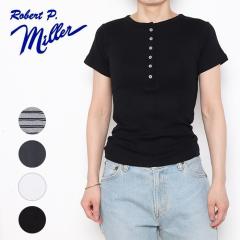 Robert P.Miller �p�l�����u �w�����[�l�b�N ���� T�V���c ���o�[�g�s�[�~���[ 864C PANELRIB H/N TEE �z���C�g �u���b�N �O���[ t�V���c