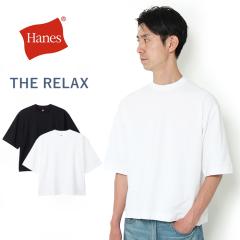 Hanes �w�C���Y HM1-D206 �����Y�A���_�[�V���c ���� ��100�� �U �����b�N�X �I�[�o�[�T�C�Y�h �N���[�l�b�NT�V���c �z���C�g �u���b�N M