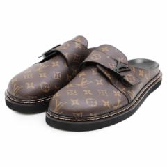 【新品同様】LOUIS VUITTON ルイ・ヴィトン サンダル 2021AW イージー ライン ミュール モノグラム LV ロゴ パーツ レザー スリッポン シ