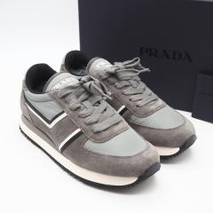 ��3���ȓ��ԕi�� �ɔ��i PRADA �v���_ �X�G�[�h���U�[ �i�C���� �X�j�[�J�[ 6 24.5 4E3538 �X�j�[�J�[ �O���[ �u���b�N �z���C�g �i�C