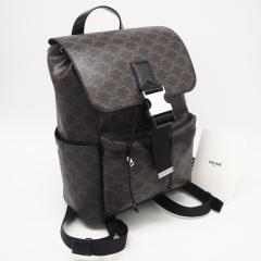 ��3���ȓ��ԕi�� ���i CELINE �Z���[�k �g���I���t�L�����o�X �o�b�N�p�b�N 120812GL7 �����b�N�E�f�C�p�b�N �u���E�� �R�[�e�B���O�L
