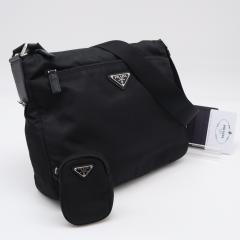 ��3���ȓ��ԕi�� ���i PRADA �v���_ ���T�C�N���|���A�~�h Re-Nylon �o�b�O 1BC421 �V�����_�[�o�b�O �u���b�N �i�C���� ���f�B�[�X