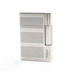 外装美品○Dupont デュポン ギャッツビー ボーダー柄 鏡面 スクエア 