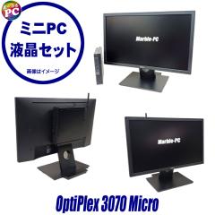 ���Ãf�X�N�g�b�v�p�\�R�� Dell OptiPlex 3070 Micro �t��HD22�^�t�����j�^�[�t�� Windows11 Core i3 12GB HDD500GB�{SSD256GB Bluetooth