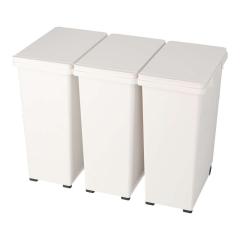 ���ʁE�A���ł��� �������ȃJ���[�ӂ��̃_�X�g�{�b�N�X ���ʃS�~�� 3�g(20L�^�C�v)�L���X�^�[�t�� �u���E�� ��63.5�~34.5�~46.5cm ��