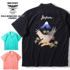 Houston �q���[�X�g�� PILE BOWLING SHIRT(HAWK) / �p�C���{�[�����O�V���c �����V���c �{�E�����O�V���c �X�J�W���� �~���^���[ �h�J ��