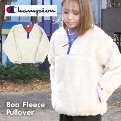 Champion チャンピオン Boa Fleece Pullover ボアフリースプルオーバー フッド パーカー コート ロゴ刺繍 ワンポイント CW-Q611 レディー