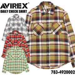 AVIREX �A���B���b�N�X �A�r���b�N�X ���� �V���c 783-4920002 �`�F�b�N�V���c ���[�N�V���c �����Y �f�C���[ �R�b�g���t�����l�� �l���V