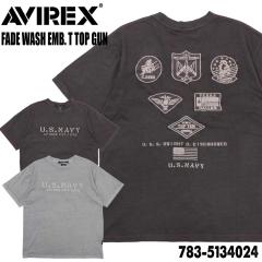 AVIREX �A���B���b�N�X �A�r���b�N�X ���� T�V���c 783-5134024 FADE WASH EMB. T TOP GUN �h�J �����Y �~���^���[ ���S