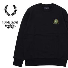 FRED PERRY �t���b�h�y���[ TENNIS BADGE Sweatshirt M1751 �X�E�F�b�g ���� �����Y �����|�C���g  ���j�Z�b�N�X �g���[�i�[ �N���[�l�b