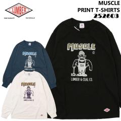 LUMBER �����o�[ ���� T�V���c �J�b�g�\�[  252603 MUSCLE �����OT�V���c �N���[�l�b�N �v�����g �J�W���A�� ���[�Y�V���G�b�g �����Y