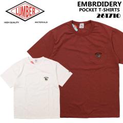 ���[���֔��� LUMBER �����o�[ ����  T�V���c EMBRDIDERY POCKET T-SHIRTS ���|�P�b�g T�V���c 261710 �����Y �N���[�l�b�N �J�W���A��