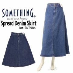 SOMETHING �T���V���O �X�J�[�g SKT984 �X�v���b�h �f�j���X�J�[�g �����O�� �X�g���b�` �f�j�� �t���A ���f�B�[�X