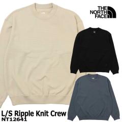 THE NORTH FACE �U�E�m�[�X�E�t�F�C�X ���� �j�b�g NT12641 L/S Ripple Knit Crew �N���[�l�b�N �S�[���h�E�B�� ���K�̔��X �A�E�g�h�A