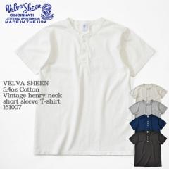 yKizymade in U.S.AzVelva Sheen 5.4oz xoV[ Cotton Vintage henry neck short sleeve T-shirt 161007 Be[W