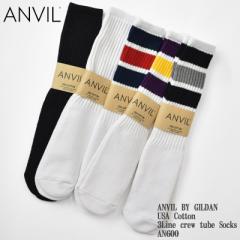 ANVIL BY GILDAN Ar oC M_ USA Cotton 3Line crew tube Socks AN600 USRbg n 3C N[ `[u XP[^