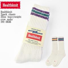 Healthknit wXjbg 2pack classic 3line heavyweight crew socks 191-3656 2g VJ[ NbVbN 3C N[ \bNX 