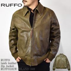 RUFFO btH lamb leather Zip Jacket RUFFO101W ZELAND-340  U[ Wbv WPbg O[ Y C^A