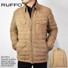 RUFFO btH Suede puffer Shirt Jacket RUFFO103W SUEDE/217 XEF[h  _E Vc WPbg Y C^A