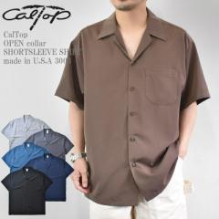 CalTop Lgbv OPEN collar SHORTSLEEVE SHIRT made in U.S.A 3003 I[vJ[ |GXe  Vc I[o[VGbg 