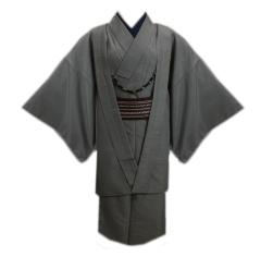 着物 袷 メンズ 男性 お仕立て上がり 5点セット 茶色 M L LL 羽織