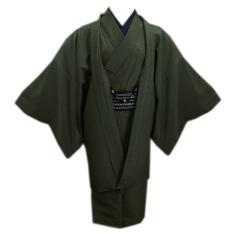 平和屋着物□極上 男性 本塩沢 アンサンブル キングサイズ 長羽織 110