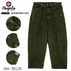 MAGENTA }[^ {g pc fj XP{[ SP24 OG DENIM PANTS STITCH GREEN DENIM Xg[g XP[g{[h