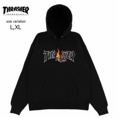 THRASHER COP CAR HOOD L XL BLACK p[J[ XbV[ t[fB[ vI[o[ XP{[ SK8 Xg[g t[h Y