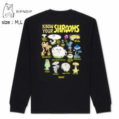 RIPNDIP bvfBbv OX[u TVc T XP{[ L KNOW UR SHROOMS LONG SLEEVE BLACK Y fB[X XP[g{