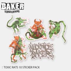 BAKER xCJ[ x[J[ XebJ[pbN  gLVbNbg XP{[ STICKERS TOXIC RATS 10pk XP[g{[h Xg[g