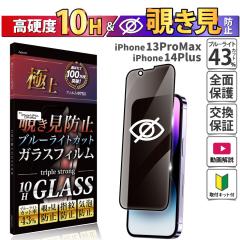 iPhone 14 Plus / 13 ProMax �K���X�t�B���� �`�����h�~ �u���[���C�g�J�b�g ���񂽂� ���S �v���C�o�V�[ �S�ʕی� �X�}�z�t�B���� ����