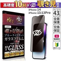 iPhone 14 / 13 Pro / 13 �K���X�t�B���� �`�����h�~ �u���[���C�g�J�b�g ���񂽂� ���S �v���C�o�V�[ �S�ʕی� �X�}�z�t�B���� �����K��