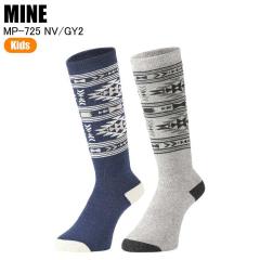 MINE �}�C�� MP-725 2���gLONG JUNIOR SOCKS NV/GY2 �W���j�A�\�b�N�X �q�ǂ��C�� ��V�� �X�L�[ �X�m�[�{�[�h