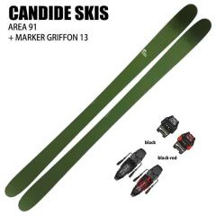 [�X�L�[2�_�Z�b�g] �L�����f�b�h �X�L�[�� 2026 CANDIDE SKIS AREA 91 + 26 MARKER GRIFFON 13 90mm �r���f�B���O�Z�b�g 25-26