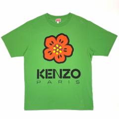 KENZO ケンゾー 半袖Ｔシャツ ボケフラワー クルーネック アパレル BOKE FLOWER 服 ロゴ  M FD55TS4454SO グリーン 緑 オレンジ コットン