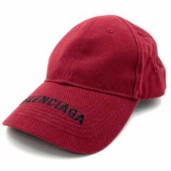 BALENCIAGA バレンシアガ キャップ ベースボールキャップ ファッションアイテム 帽子 59cm Lサイズ ロゴ コットン    ワインレッド ブラ
