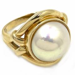 指輪 ジュエリー アクセサリー リング マベパール 真珠 18金 K18ゴールド    パール直径約12mm 約10.5号 レディース 約6.8g【中古品】