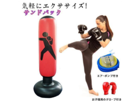 九櫻・九桜 サンドバッグ 白帆布製 （小） RO501 長さ75cm/直径30cm 鎖