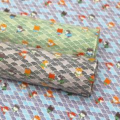 【10cm単位価格】 唐草わんちゃん 青海波 犬柄 いぬ 和柄 スケア シーチング 綿100% 生地 布 約110cm幅 5030-21 ゆうパケット2.5m対応